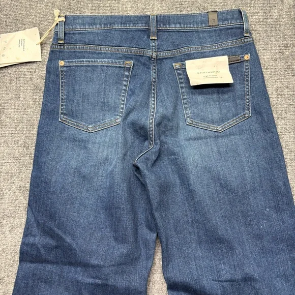 NWT 7 For All Mankind Jeans Women 30 Blue Cropped Jo Slim Illusion Highline Wide